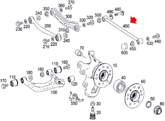 ya 5 8.10 2-Pack Rear Upper Side Arm Kit for Mercedes C292 X164 X166 1643500053