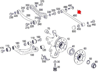 ya 8 8.24 baidi 2-Pack Rear Upper Side Arm Kit for Mercedes C292 X164 X166 1643500053