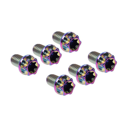 ya 6 8.14 6pcs Bolts Torx Head Flange Screws M10x20mm Rainbow for Motorcycle Bike