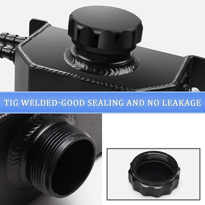 ya 28 10.13 zhengce 1 Liter Black Aluminum Radiator Coolant Overflow Bottle Recovery Tank Reser
