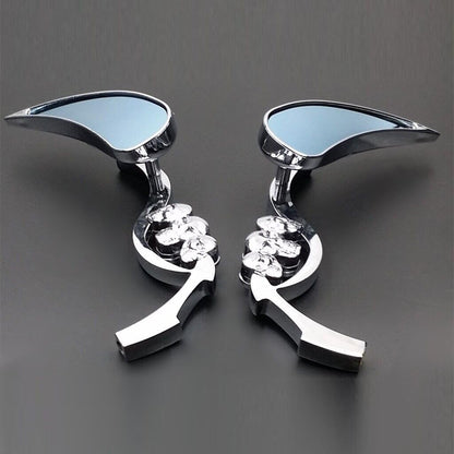 ya 2 8.15 Motorcycle Rectangular Rearview Mirror (Left and Right) for Chopper Cruiser
