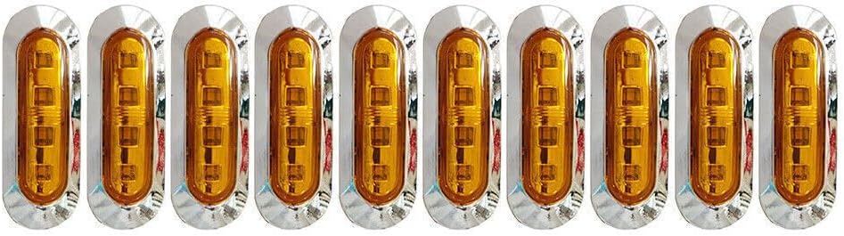 ya 13 9.15 baidi 10Pcs 12/24V Amber SMD 4 LED Truck Side Marker Light Clearance Lamp Trailer