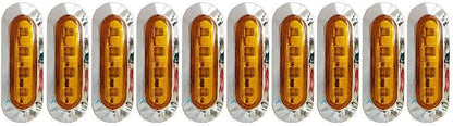 ya 13 9.15 baidi 10Pcs 12/24V Amber SMD 4 LED Truck Side Marker Light Clearance Lamp Trailer