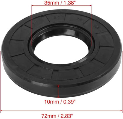 ya 4 8.8.2 35mm x 72mm x 10mm Black Rubber Cover Double Lip TC Oil Shaft Seal