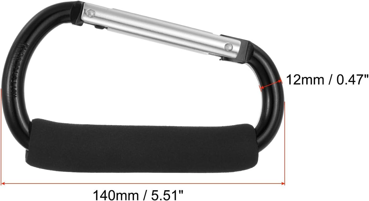 ya 26 10.21 baidi 2pcs 5.5 Lar Shopping Bag Hooks Organizer Mommy Multipurpose Clip, Black
