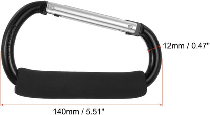 ya 26 10.21 baidi 2pcs 5.5 Lar Shopping Bag Hooks Organizer Mommy Multipurpose Clip, Black