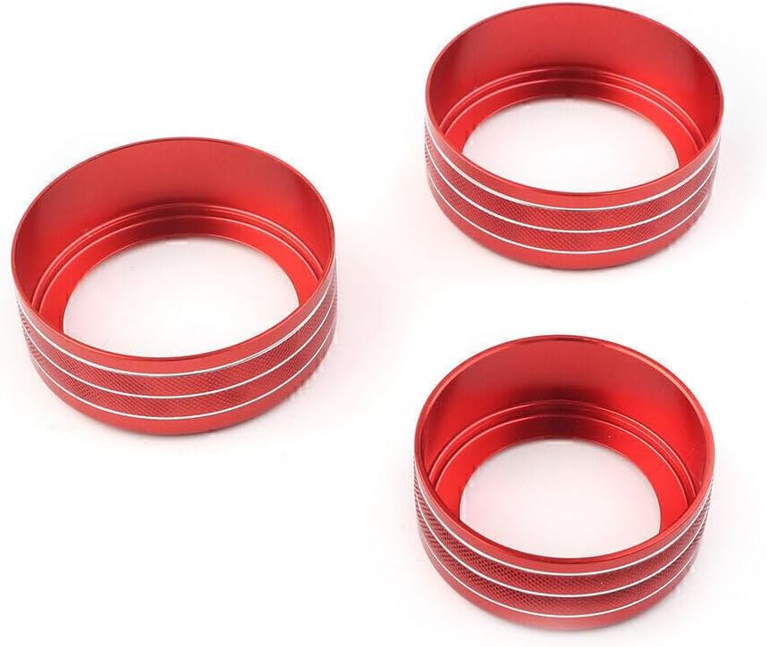 ya 10 9.16 baidi 3X red Console AC Switch knob Ring Trim for for Alfa Romeo for Giulia for Stelvio 2017-2020