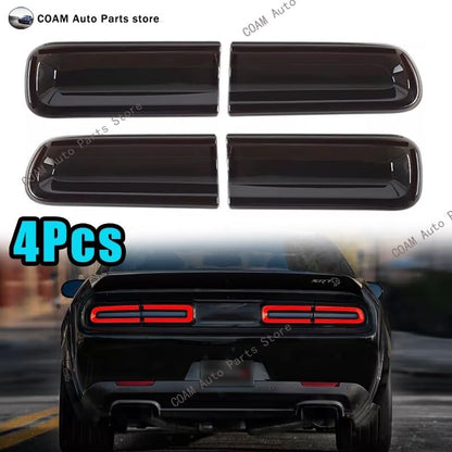 ya 4 8.24 baidi 4 Pack Smoked Tail Light Covers Rear Light Guards for Dodge for Challenger 2015-2022