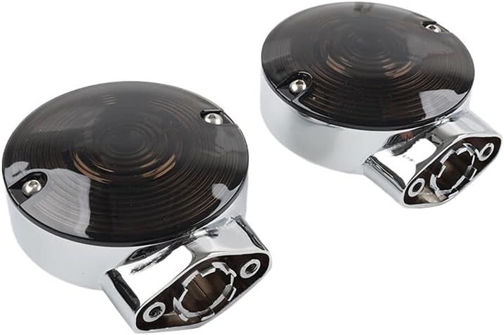 ya 4 8.10 Chrome Turn Signal Housing Smoke Lens Covers For Harley Electra Tour Glide FLTCU