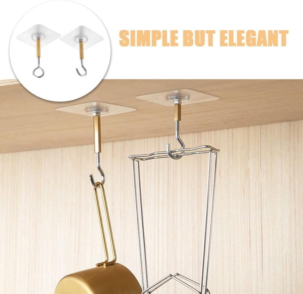 ya 26 10.21 baidi 4pcs Adhesive Hooks Wall Ceiling Hooks Cabinet Hooks Hanging Towel Lights Coat
