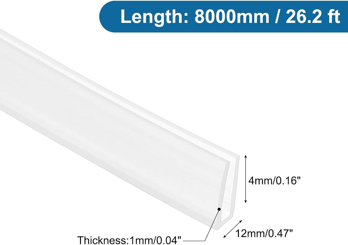 ya 26 10.21 baidi U Channel Edging Trim, 26.2 ft 0.47Wx0.04Tx0.16H Sheet Ed Guard Protector