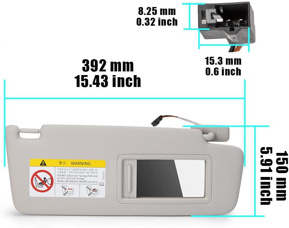 ya 11 9.14 baidi1PC Right Sun Visor & Makeup Mirror for VW for Golf for Jetta MK7 T-Cross for Passat B8 CC