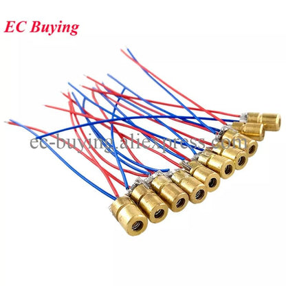 ya 16 10.20 baidi 10-Piece/Set 650nm 6mm DC 3V 5mW Adjustable Laser Diode Module with Red Copper Head