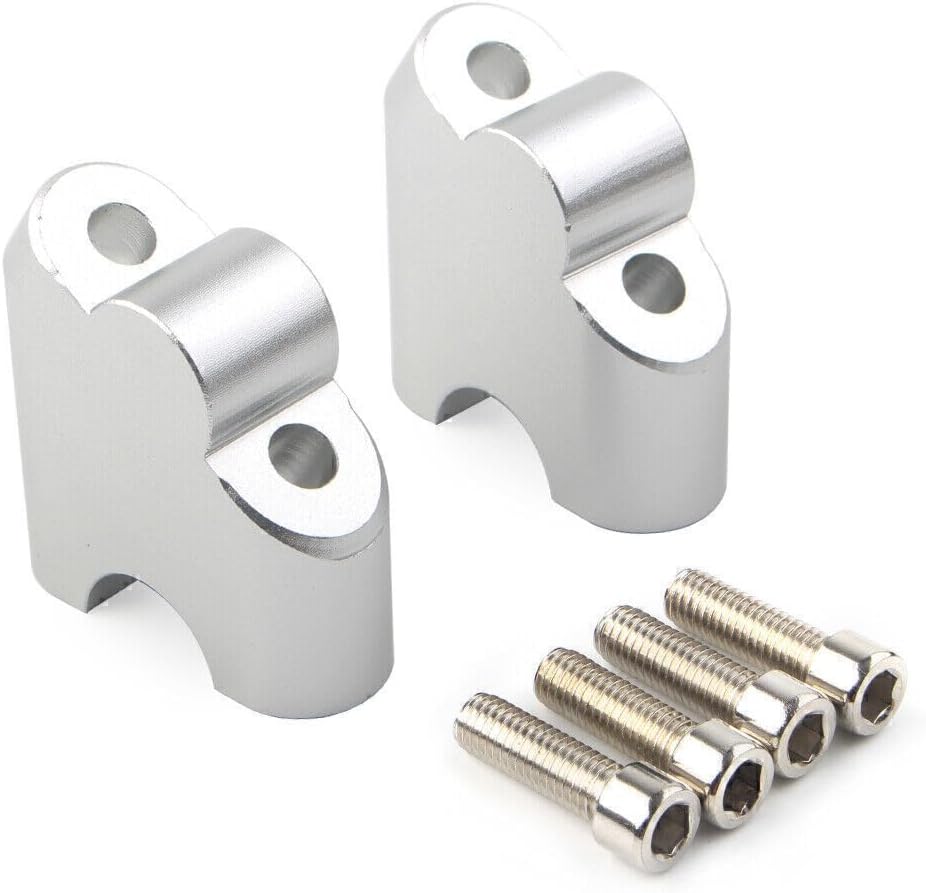 ya 4 8.8.2 HandleBar Clamp Riser Fit for Suzuki V-STROM DL 650XT 2015-2022 DL 1000 02-17 Silver
