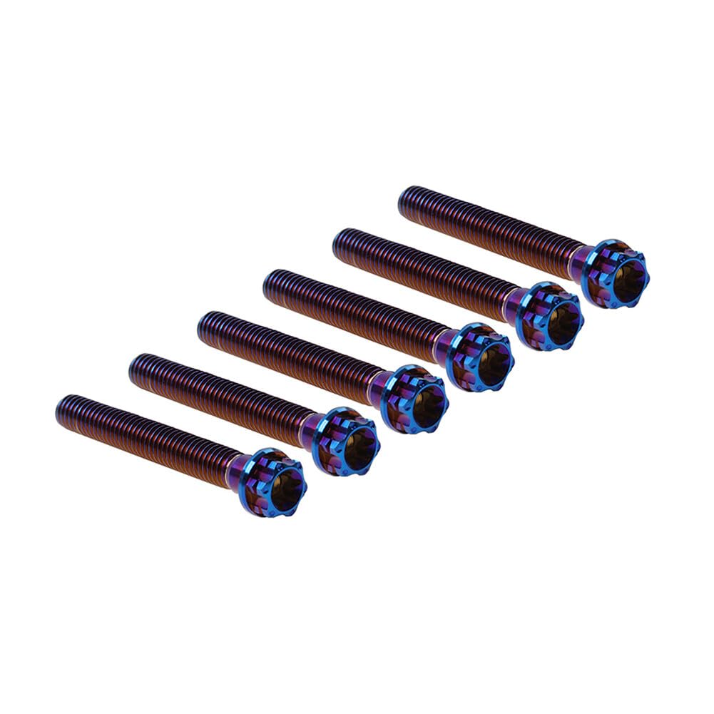 ya 9 10.24 6pcs Bolts Torx Head Flange Screws M6x55mm for Motorcycle Bike