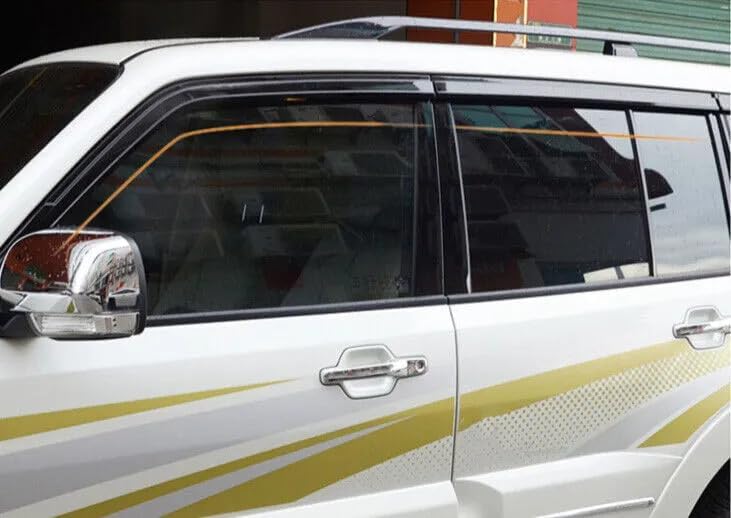 ya 11 9.14 zhengce for Mitsubishi for Pajero Montero 06-19 Black Window Visor Sun Rain Guard D