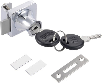 ya 26 10.21 baidi Zinc Alloy Chrome Finish Display Hinged Square Glass Cabinet Lock, Key Different