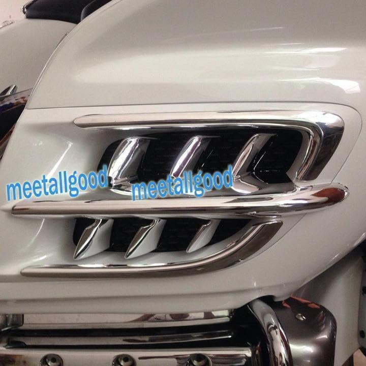 ya 6 8.24 baidi 2X Chrome Premier Shark Gills Trim ABS for Honda Goldwing 1800 GL1800 2001-2011