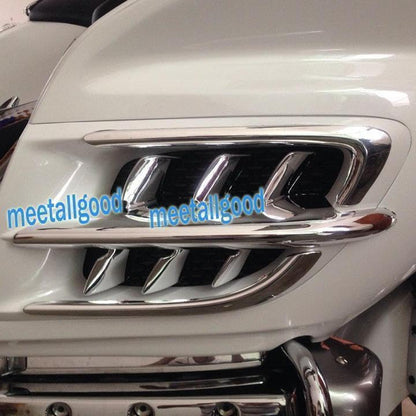 ya 6 8.24 baidi 2X Chrome Premier Shark Gills Trim ABS for Honda Goldwing 1800 GL1800 2001-2011
