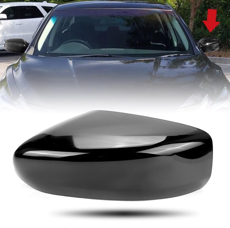 ya 11 9.14 baidiLeft Driver Side Mirror Cover Cap Black for Nissan for Altima 2013-2018 2014 2015 16