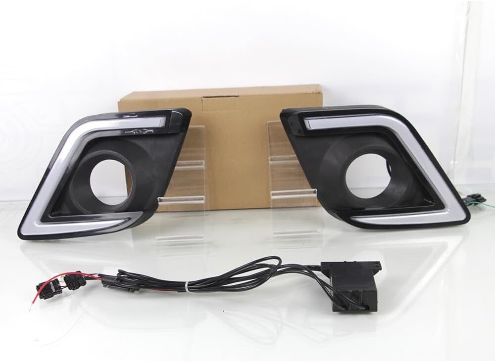 ya 13 9.15 baidi Front Fog Lamps Daytime Running Lights w Turn Signal For for Toyota Hilux 2015-2017