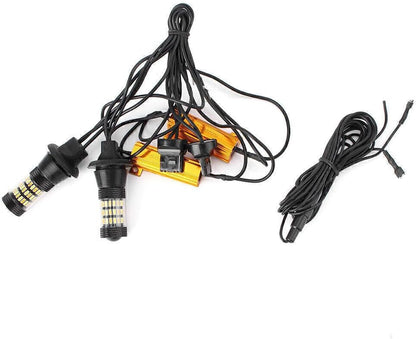 ya 4 8.8 T20 7440 4014 60SMD White Amber Switch LED Turn Signal Bulb Dual Color 