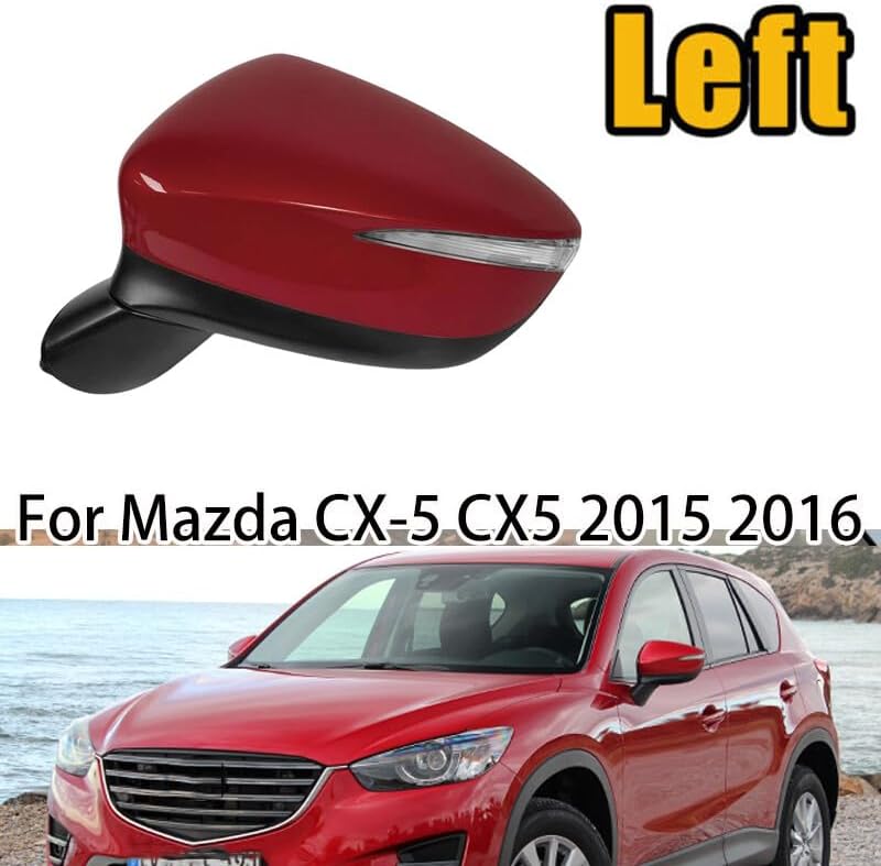ya 4 8.8.2 for Mazda for CX-5 CX5 2015-2016 Left Red Power Heated Turn Signal Lamp Mirror