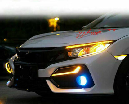 ya 9 10.24 for Honda for Civic Hatchback 2016-2021 LED Daytime Running Lights/Turn Signals