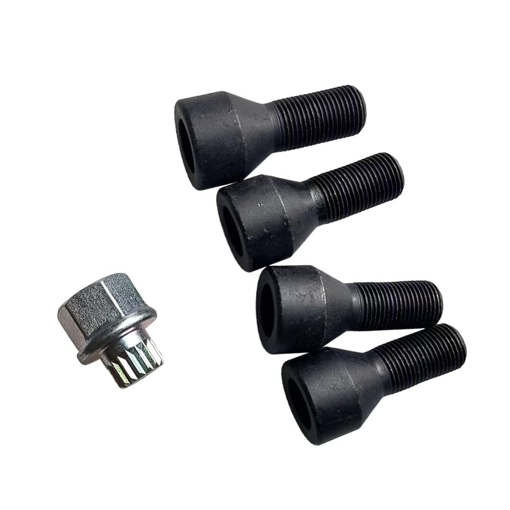 ya 5 8.10 New Wheel Lock Locks Bolt Kit M14x1.25 Fit for BMW E70 F01 F02 F06 F10 F12 Black