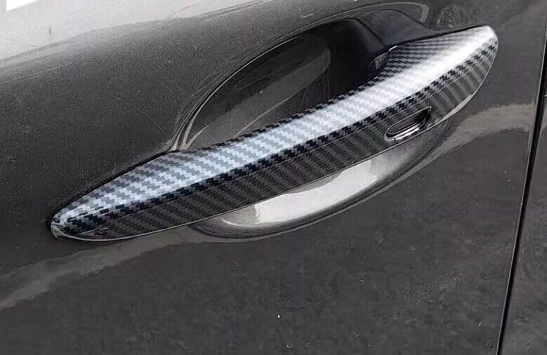 ya 5 8.10 4P for Mazda 3 Axela 2019-23 Carbon Fiber Side with for Smart Door Handle Cover Trim