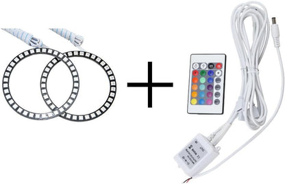 ya 7 8.24 baidi 105mm Car Headlight 5050 LED Halo Ring Angel Eyes with Remote Control RGB Color 