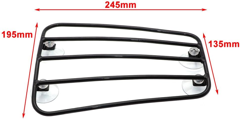 ya 4 8.10 Motorcycle Universal Suction Cup Fuel Gas Tank Parcel Rack For Harley Cafe Racer