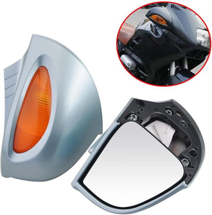 ya 13 9.15 baidi 2X Rearview Mirrors W/Amber Turn Signal Lens for BMW R1100 RT R1100 RTP R1150 RT