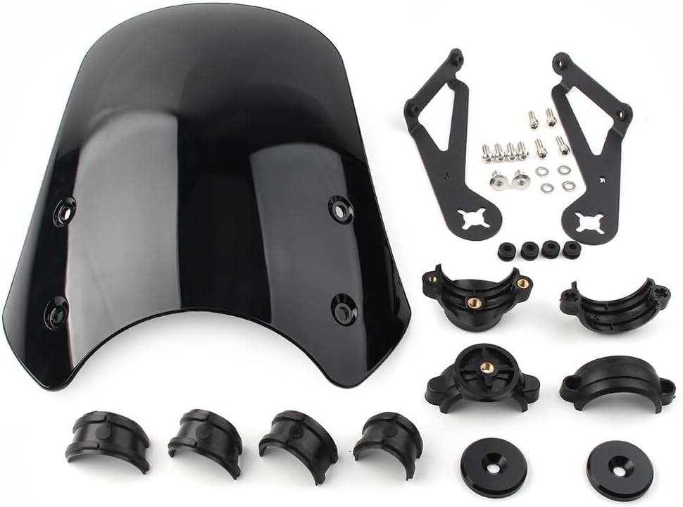 ya 2 8.15 Motorcycle Front Windscreen Windshield Black ABS Fit for Harley Dyna Softail for Model s