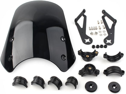 ya 2 8.15 Motorcycle Front Windscreen Windshield Black ABS Fit for Harley Dyna Softail for Model s