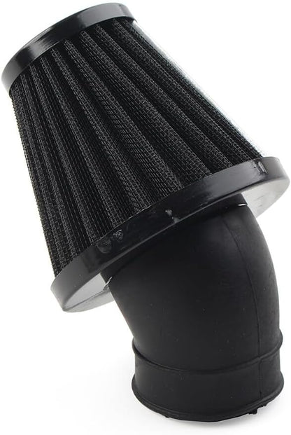 ya 5 8.10 42mm Motorcycle Air Intake Filter Cleaner Rubber Bend Inlet Stainless Steel Mesh
