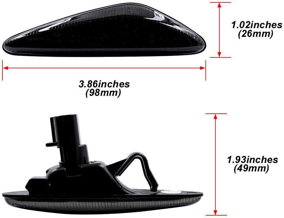 ya 4 8.24 baidi Smoked Lens Amber LED Front Side Marker Lights Fits for Mazda MX-5 for Fiat 124 Spider 