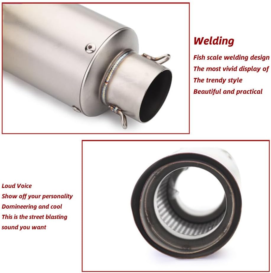 ya 5 8.24 baidi 250mm Motorcycle Pipe Muffler Tips Replac Baffles DB Killer Slip On 51mm