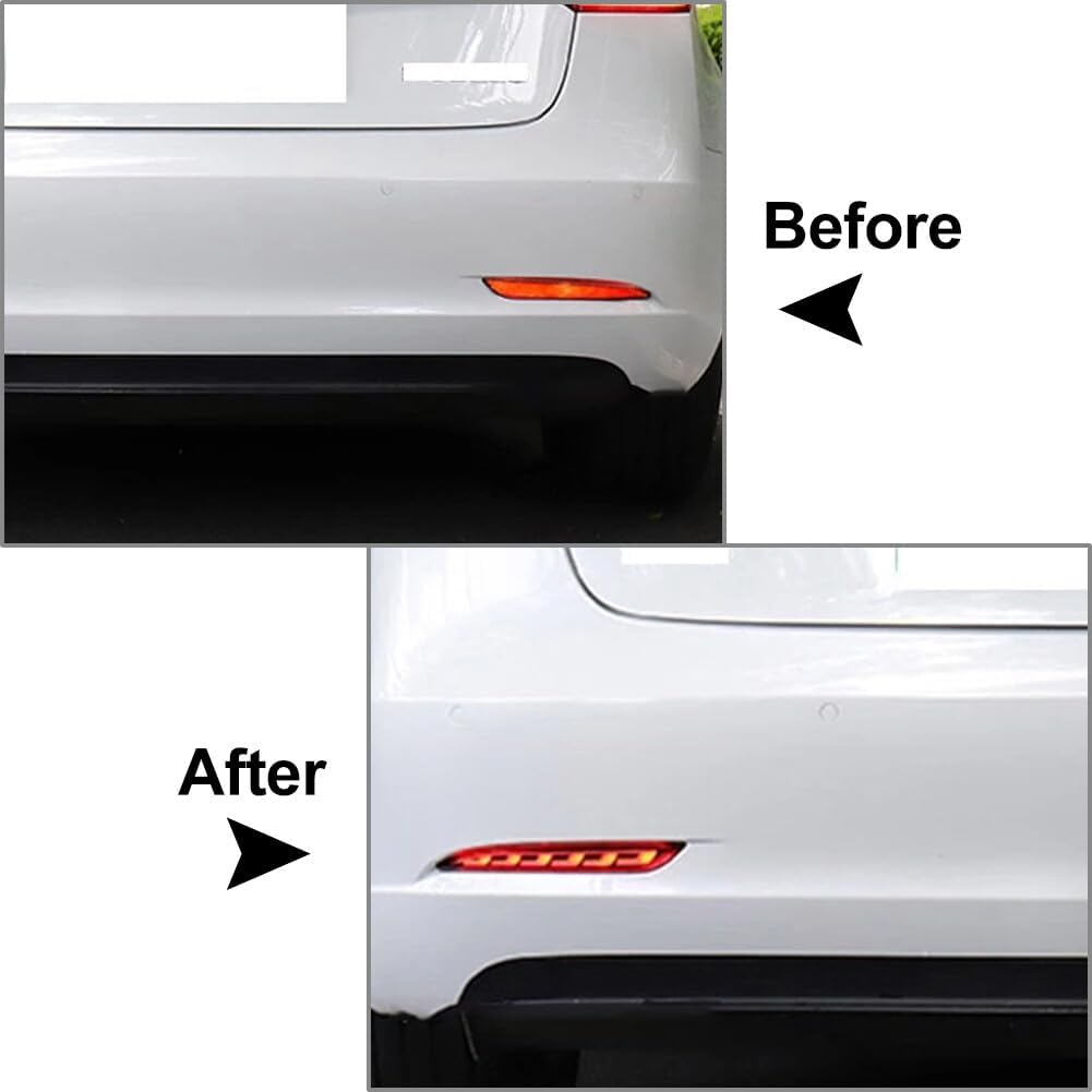 ya 4 8.10 Rear Fog Lamp Brake Light Dynamic Turn Signal Reflector for Tesla for Model 3 17-22