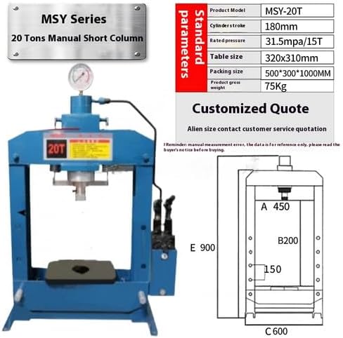 ya 28 10.13 baidi 20T Manual Hydraulic Press, ing Press, ame Gantry Forging Presses-2