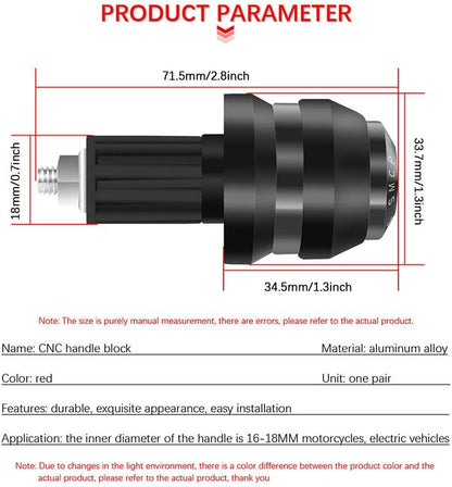 ya 6 8.24 baidi 7/8 22mm Motorcycle Handlebar Grips Bar End Slider Cap Plug Aluminum Universal