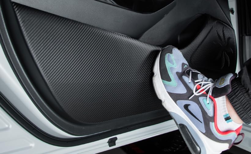 ya 3 8.24 baidi Suitable for for for Volvo V60 20-23 Carbon Fiber Polyurethane Synthetic Leather Inner Door Anti-kick pad Panel Decoration 