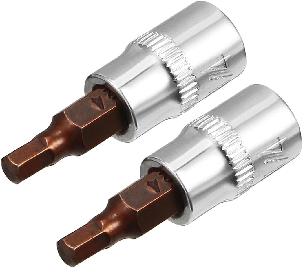 ya 14 9.20 baidi 2pcs 1/4 Drive x H4 4mm Hex Bit Socket S2 Steel Bits CR-V Sockets 1.5 Length-1
