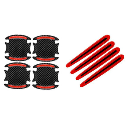 ya 10 9.16 zhengce Red Carbon Fiber Car Door Handle Protector Anti-Scratch Stickers Accessorie