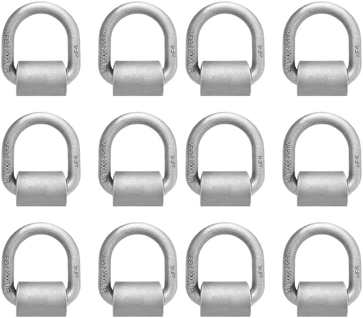 ya 5 8.24 baidi 12 Pack Welded Heavy Duty Trailer Truck D Ring Anchor 1/2 Forged D Ring