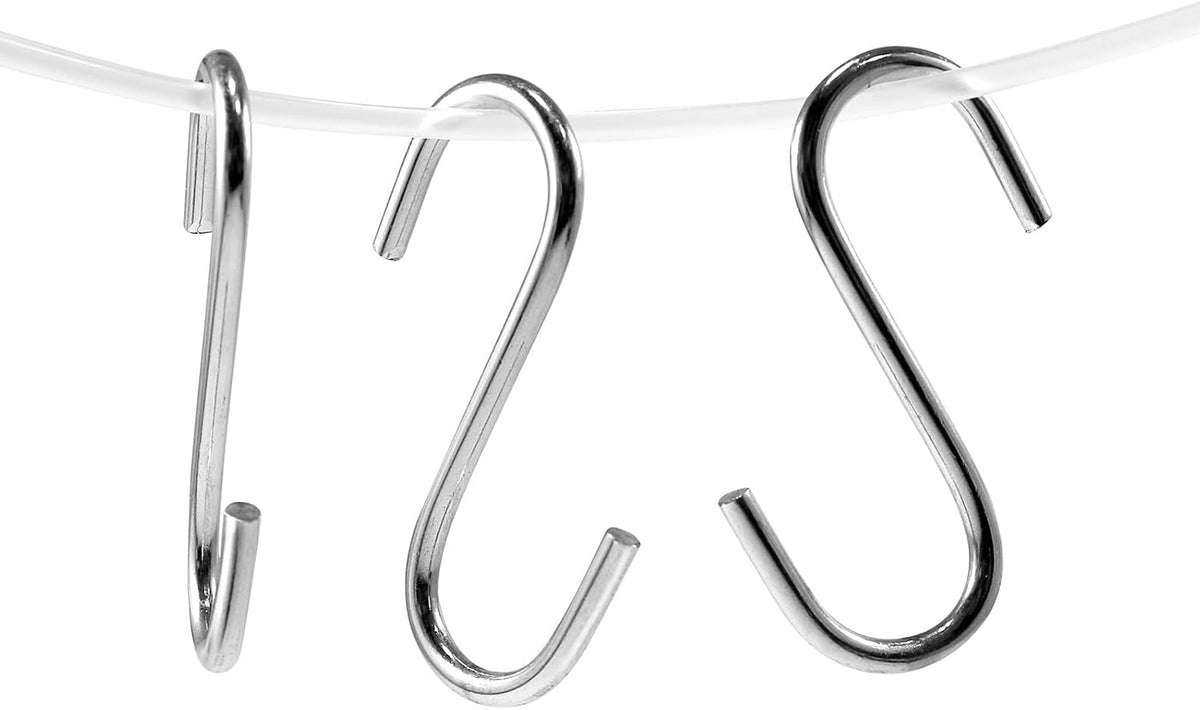 ya 26 10.21 baidi 1 S Shaped Hooks, 12 Pack Multipurpose S Hanging Hooks, Silver Tone