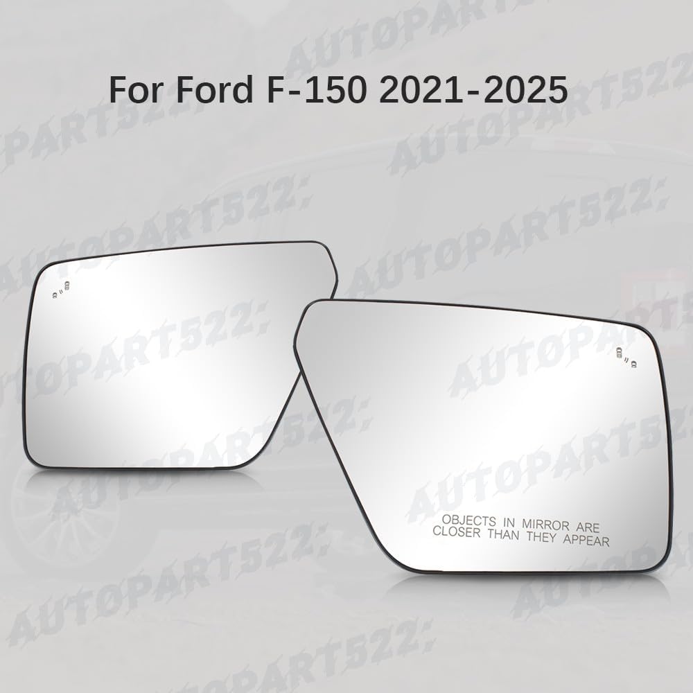 ya 2 8.15 Pair Side Heated Mirror Glass W/Blind Spot for Ford F150 2021-2025