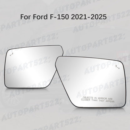 ya 2 8.15 Pair Side Heated Mirror Glass W/Blind Spot for Ford F150 2021-2025