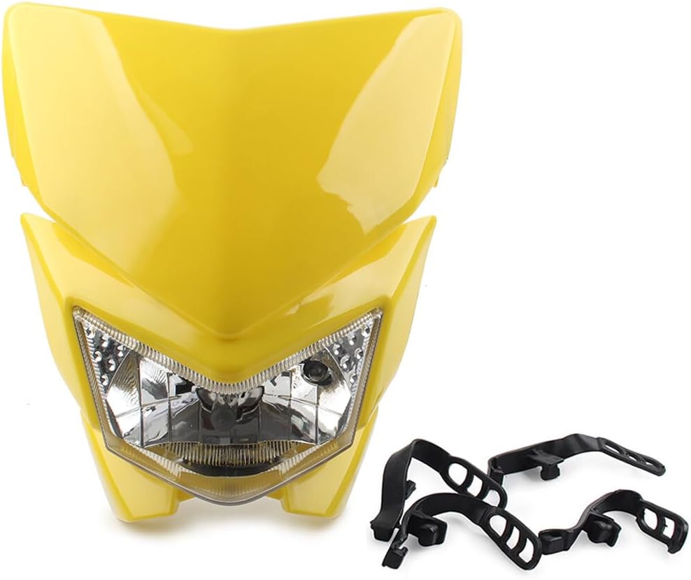 ya 6 8.14 Yellow Motorcycle Front Headlight Head Lamp Mx Enduro Dirt Trail Bike 250cc