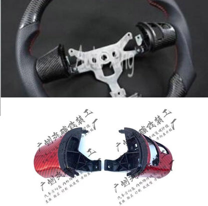 ya 4 8.8.2 for Real Red Carbon Cover C6 for Corvette Steering Wheel Trim Replacements 06-13